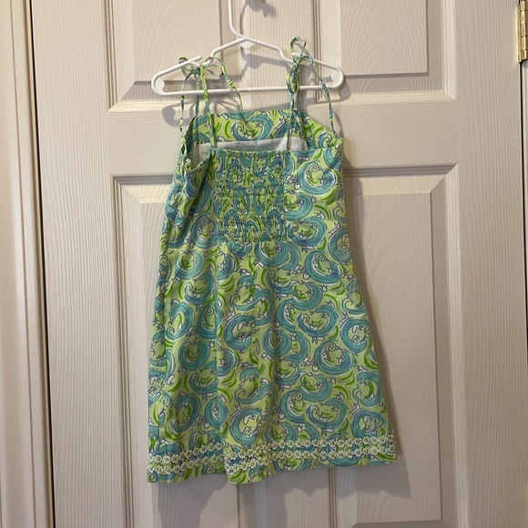 Lilly Pulitzer Green and Blue Swirl Dress Little Girl Size 7 - Picture 2 of 4